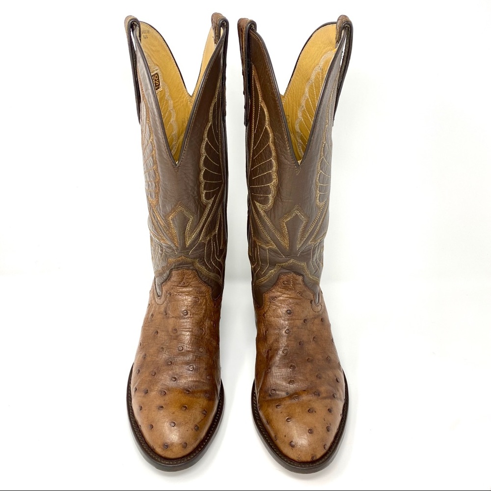 VTG Hondo Full Quill Ostrich Leather Western Boots - Picture 2 of 8